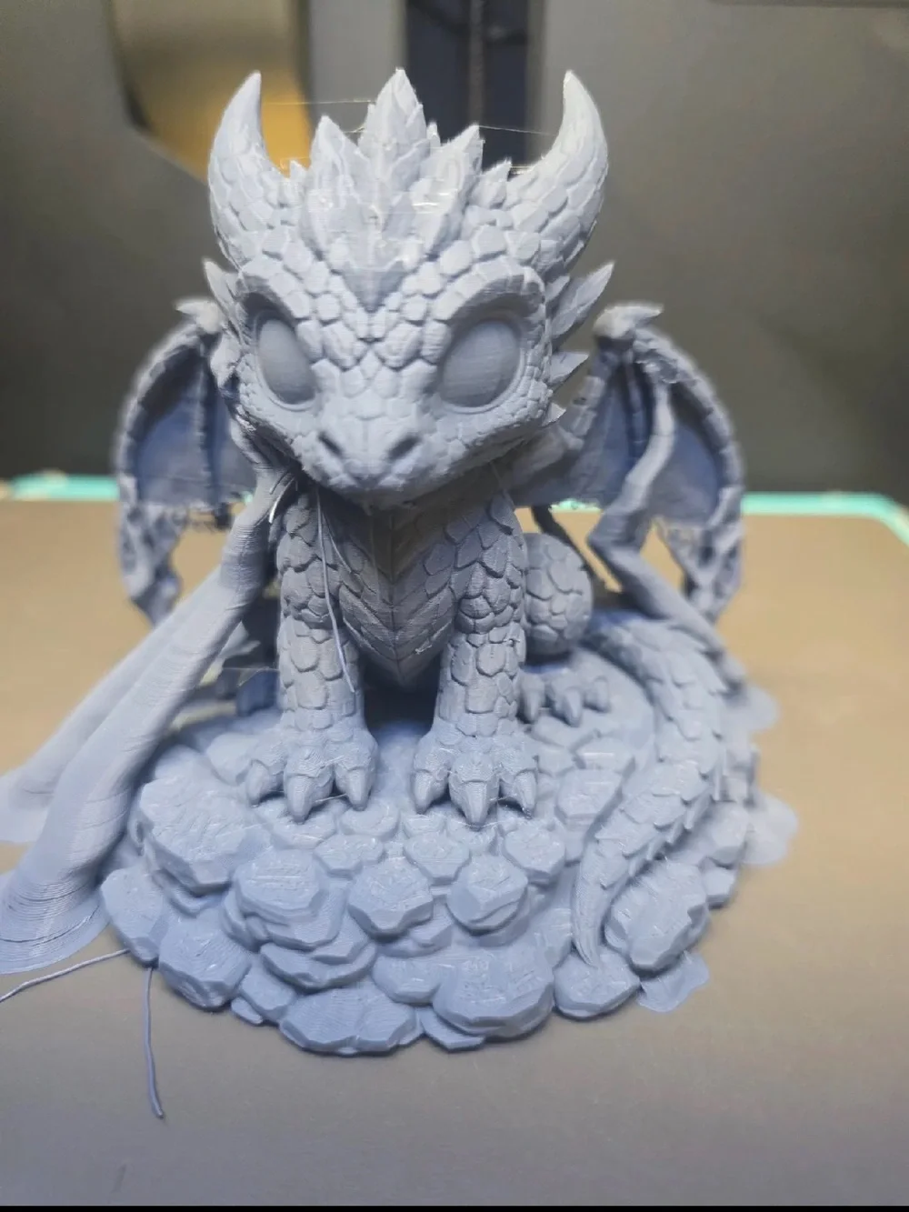 Premium Gray Dragon Reptile Figurine - Unbranded